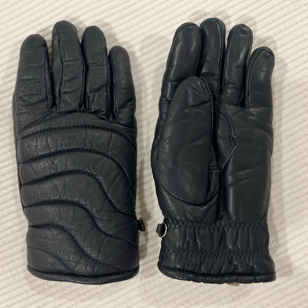 Saranac Men's Fleece-Lined 100% Cow Leather Gloves | Color: Black | Size: M